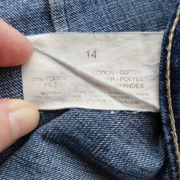 Gloria Vanderbilt Denim Capri Pants size 14 dark grey blue patch pockets jeans - Picture 6 of 14